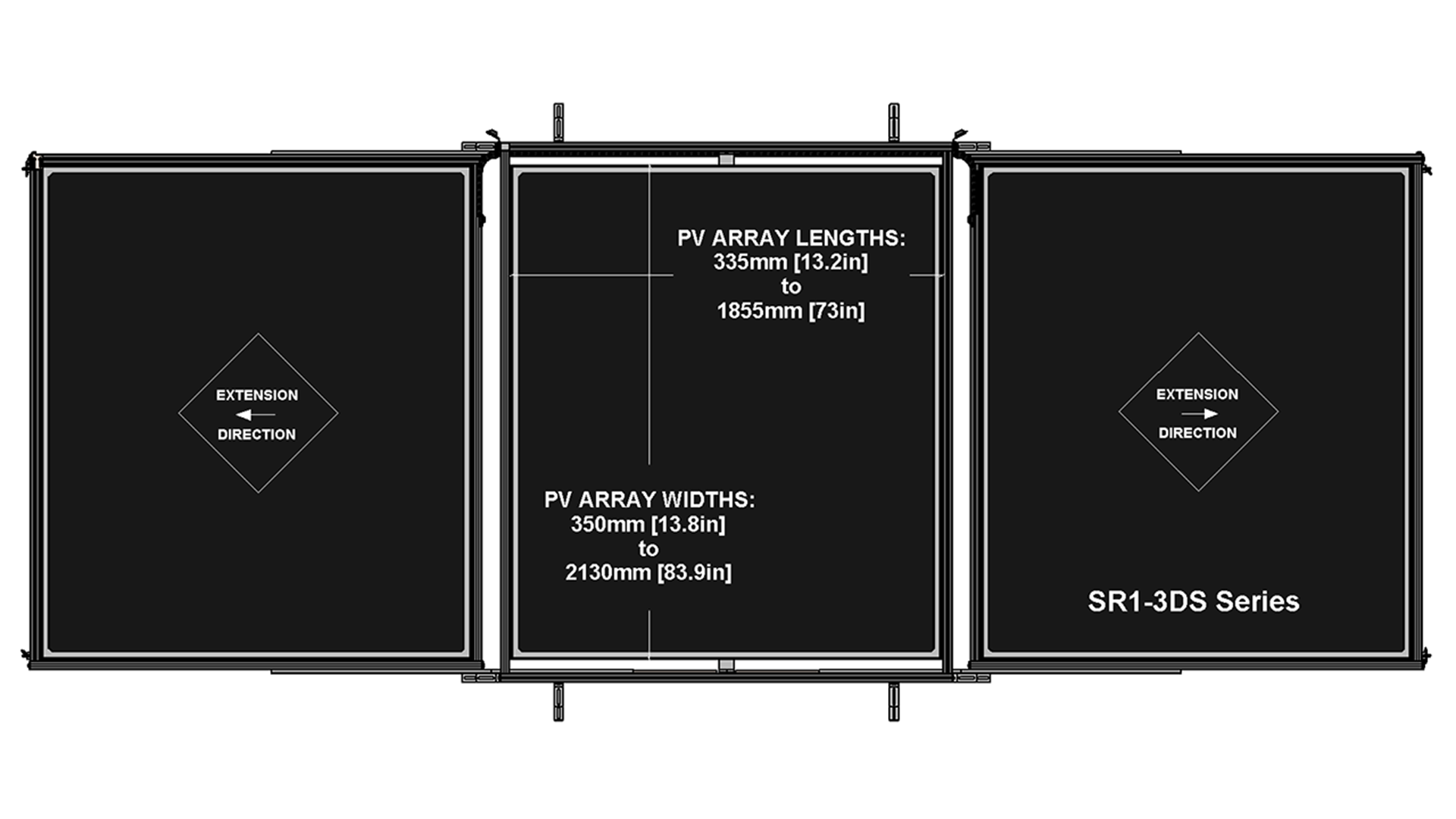Minimum & Maximum Array Size Drawing: SR1-3DD